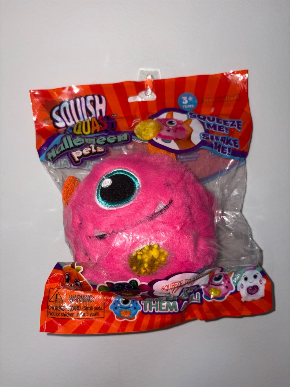 Halloween Pets Plush Squishy Toy - Pink Squeezeable Monster New